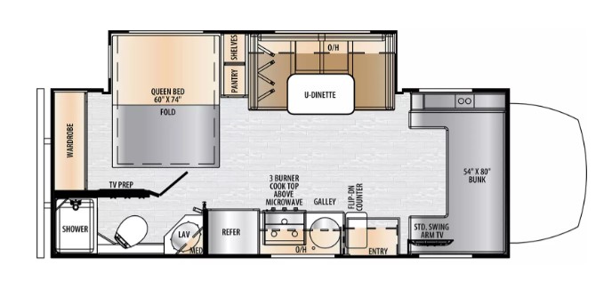 2025 EAST TO WEST RV ENTRADA 24FMCN*23, , floor-plans-day image number 0